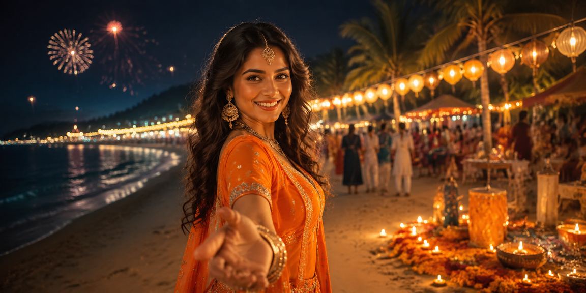 Casino slots bonus celebration during Diwali festival with lights and prizes