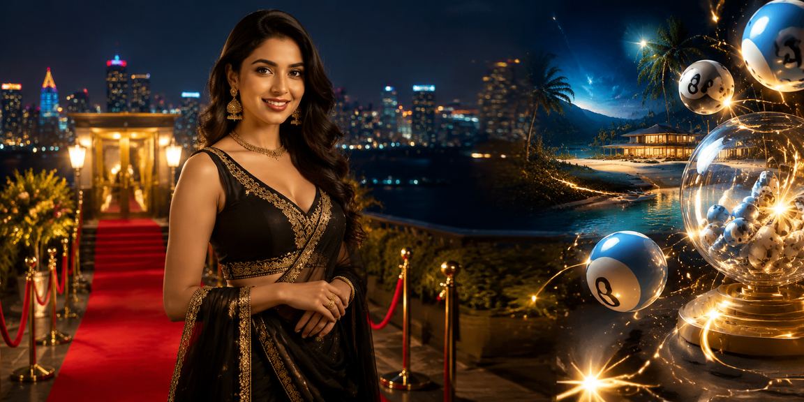 View of Pune city lottery scene with blue and gold colors